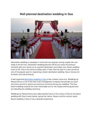 Destination wedding planner in Goa
