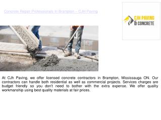 Concrete Contractors In Brampton