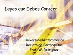 Leyes que Debes Conocer