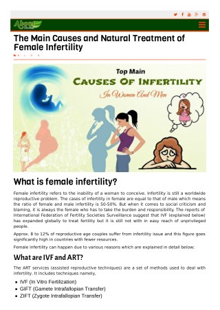 Natural Treatment of Female Infertility