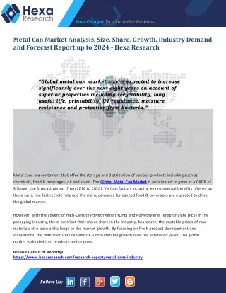 Global Metal Can Industry Research Report