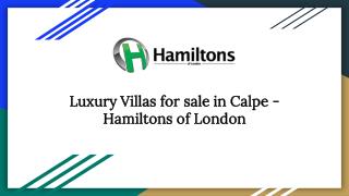 Luxury Villas for sale in Calpe - Hamiltons of London