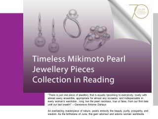 Timeless Mikimoto Pearl Jewellery Pieces Collection in Reading