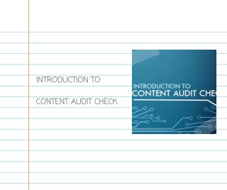Introduction to Content Audit Check