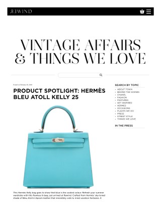 PRODUCT SPOTLIGHT HERMES BLEU ATOLL KELLY 25