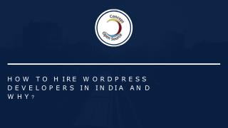 How To Hire WordPress Developers in India and Why?