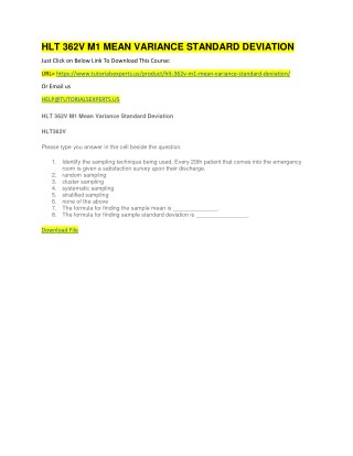 HLT 362V M1 MEAN VARIANCE STANDARD DEVIATION