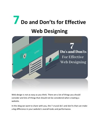 7 Do and Donâ€™ts for Effective Web Designing