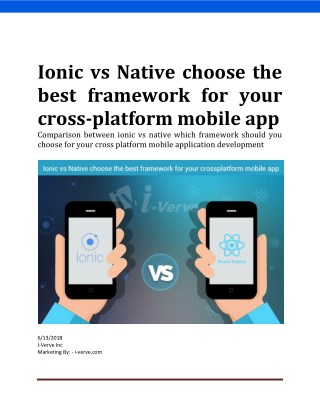 Ionic vs native choose the best framework for your cross platform mobile app