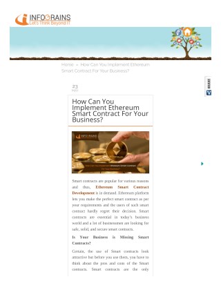 How Can You Implement Ethereum Smart Contract For Your Business?