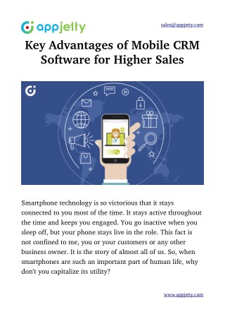 Key Advantages of Mobile CRM Software for Higher Sales