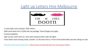 Light up Letters Hire Melbourne