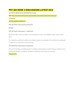 PSY 520 WEEK 3 DISCUSSIONS LATEST-GCU