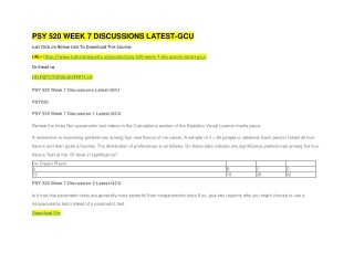 PSY 520 WEEK 7 DISCUSSIONS LATEST-GCU