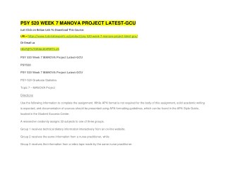 PSY 520 WEEK 7 MANOVA PROJECT LATEST-GCU