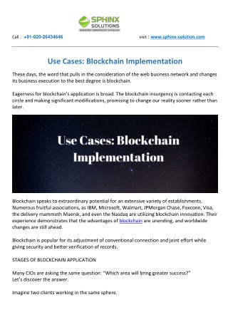 Use Cases: Blockchain Implementation
