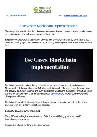 Use Cases: Blockchain Implementation