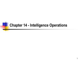 Chapter 14 - Intelligence Operations