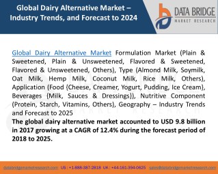 Global Dairy Alternative Market â€“ Industry Trends and Forecast to 2025