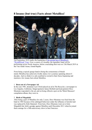 8 Insane (but true) Facts about Metallica!