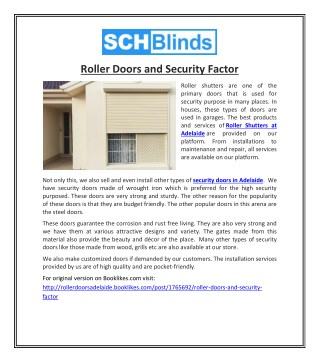 Roller Doors and Security Factor