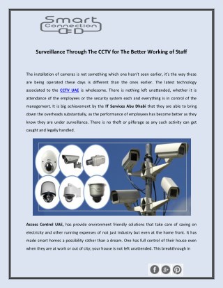 Surveillance Through The CCTV for The Better Working of Staff