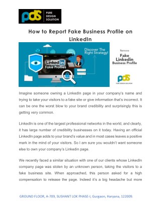 How to Report Fake Business Profile On LinkedIn | Pure Design Solution