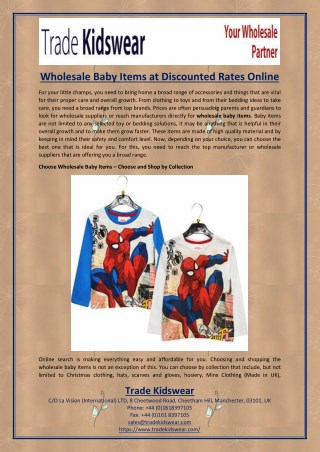 Wholesale Baby Items at Discounted Rates Online