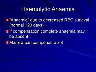 Haemolytic Anaemia