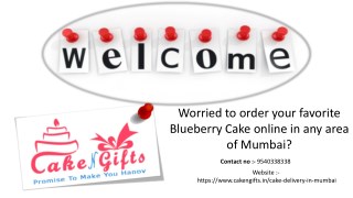 Various types of Blueberry Cake are bothered to order online in Mumbai?
