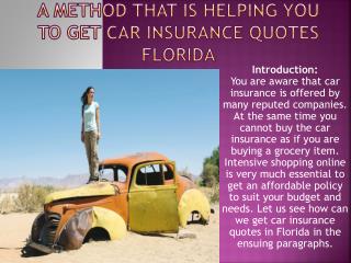 Car Insurance Quotes Florida