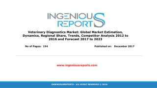 Global Biology Veterinary Diagnostics Forecast Market Growth and Reports Analysis: 2017-2023