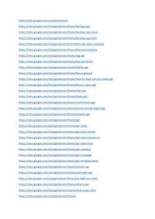 PPI Claims URL's