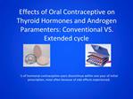 Effects of Oral Contraceptive on Thyroid Hormones and Androgen Paramenters: Conventional VS. Extended cycle