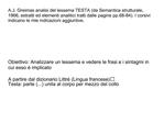 A.J. Greimas analisi del lessema TESTA da Semantica strutturale, 1966, estratti ed elementi analitici tratti dalle pagin