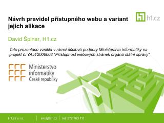 Návrh pravidel přístupného webu a variant jejich alikace