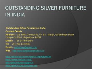 Outstanding Silver Furniture in India