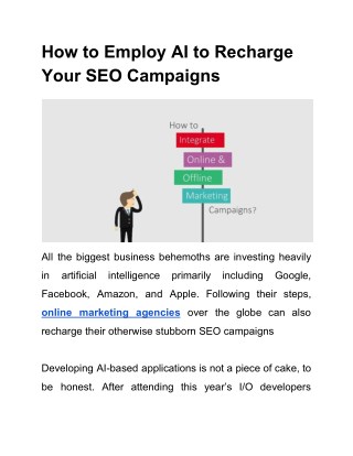 How to Employ AI to Recharge Your SEO Campaigns