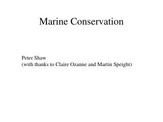 Marine Conservation