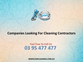 Companies Looking For Cleaning Contractors