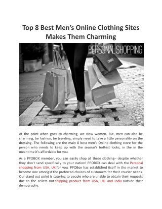 Top 8 Best Menâ€™s Online Clothing Sites Makes Them Charming