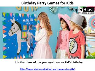 Birthday Party Games for Kids