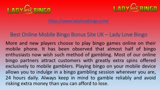 Best Online Mobile Bingo Bonus Site UK â€“ Lady Love Bingo