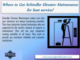 Schindler Elevator Maintenance