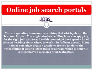 Online job search portals