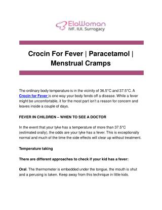 Crocin for fever _ Paracetamol _ Menstrual Cramps