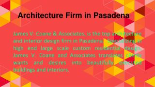 Architecture Firm in Pasadena