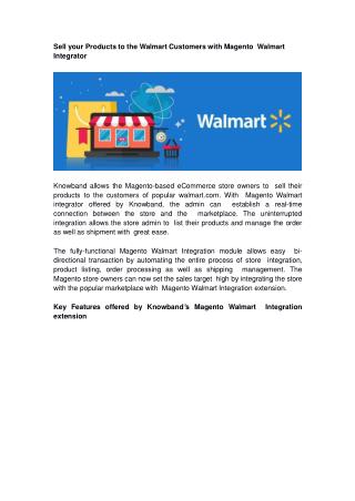 Sell your Products to the Walmart Customers with Magento Walmart Integrator