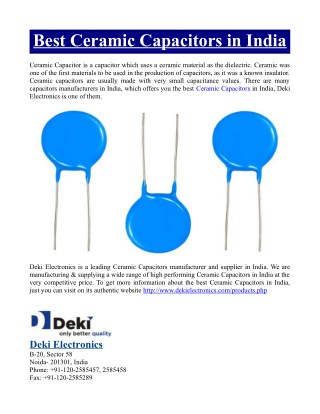 Best Ceramic Capacitors in India