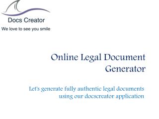 Online Legal Document Generator